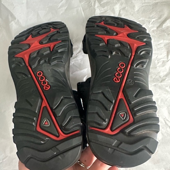 Ecco Men's Black and Orange Sandals - Picture 4 of 4